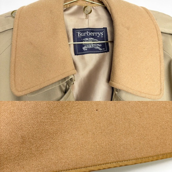 Vintage Burberry Trench Coat Camel Detachable Wool Lining & Collar Women’s L/XL - Picture 11 of 16